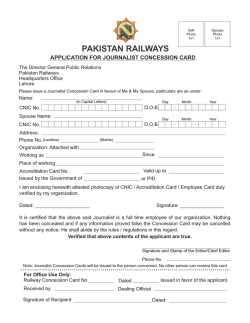 Journalist Concession Card