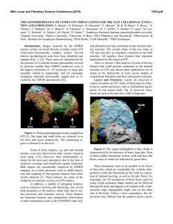 THE GEOMORPHOLOGY OF COMET 67P: IMPLICATIONS FOR