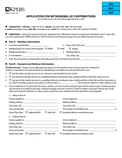 Application for Withdrawal of Contributions (Form Only)