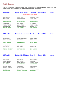 Selection Report