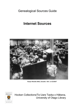 Internet Sources - University of Otago