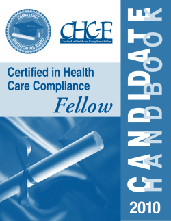 Certified In Health Care Compliance Fellow Candidate Handbook