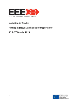 Invitation to Tender Filming at SNS2015: The Sea of