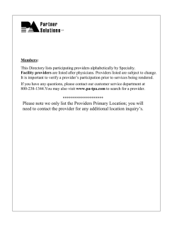 Please note we only list the Providers Primary Location