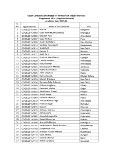 List of Candidates Shortlisted for Written Test and