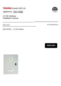 TOSHIBA Carrier (UK) Ltd. LC DX Interface Installation manual