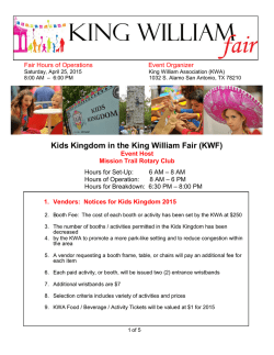 Vendor Packet 2015 Kids Kingdom KWF