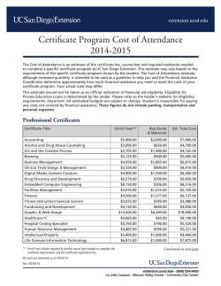 Cost of Attendance - UC San Diego Extension