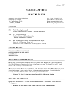 View My CV - Jenny G. Olson