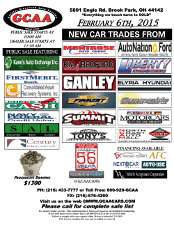 Weekly Flyer - Greater Cleveland Auto Auction