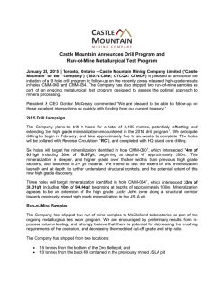 January 28, 2015 - Castle Mountain Mining Company