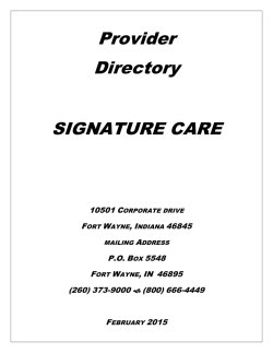 Provider Directory SIGNATURE CARE
