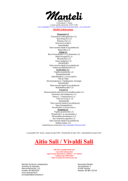 Manteli Tikkurila lounaslista