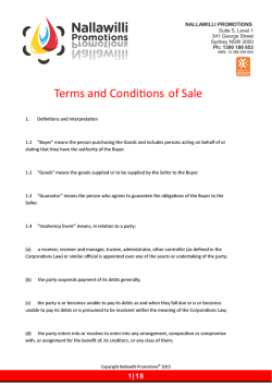Terms and Condi ons of Sale