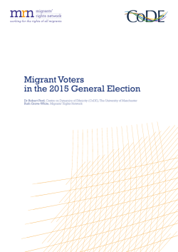 Migrant Voters in the 2015 General Election