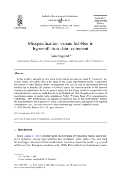 Misspecification versus bubbles in hyperinflation data - E