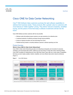 Cisco ONE for Data Center Networking Data Sheet