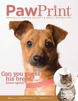 Pawprint newsletter - Peninsula Humane Society