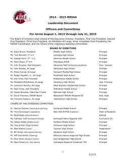 Leadership Document - Massachusetts Secondary School