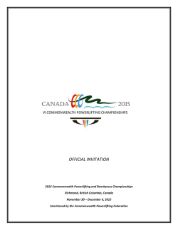 Invitation for the 2015 Commonwealth Championships