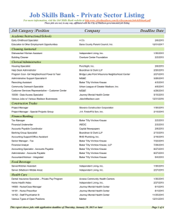 Job Skills Bank - Private Sector Listing