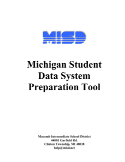 Michigan Student Data System Preparation Tool