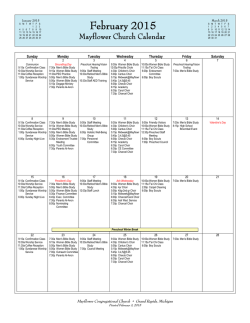 Calendar of Events - Mayflower Congregational Church