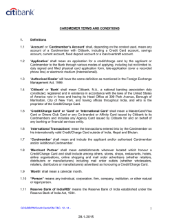 Cardmember Terms and Conditions