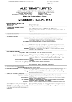 Material Safety Data Sheet MICROCRYSTALLINE WAX