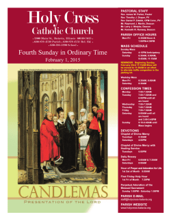February 1, 2015 - Holy Cross Catholic Church