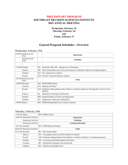 General Program Schedules - Overview