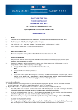 2015 Feeder Race Sailing Instructions