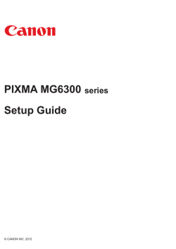 PIXMA MG6300 Setup Guide