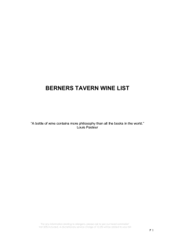 SPARKLING WINES - Berners Tavern