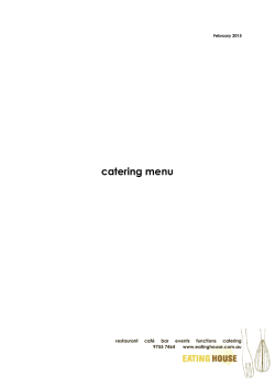 catering menu - Eating House