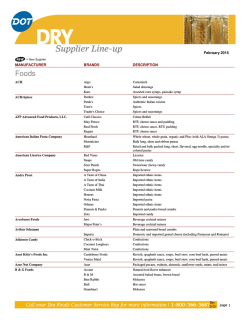 Dry Supplier Lineup