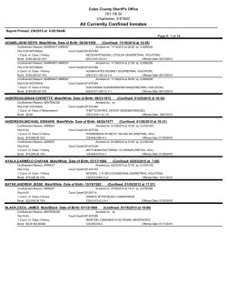 All Currently Confined Inmates