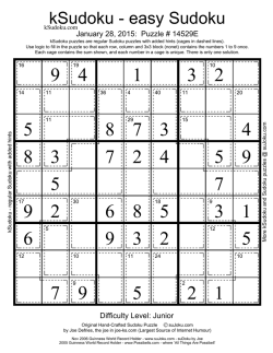 kSudoku - easy Sudoku