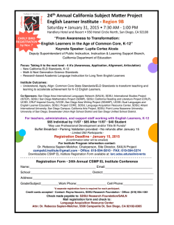 &bull; 24th Annual California Subject Ma er Project English