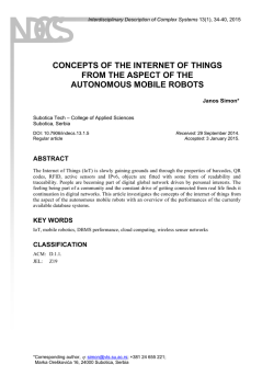 concepts of the internet of things from the aspect of the autonomous