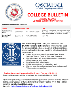 College Bulletin - Cascia Hall Preparatory School
