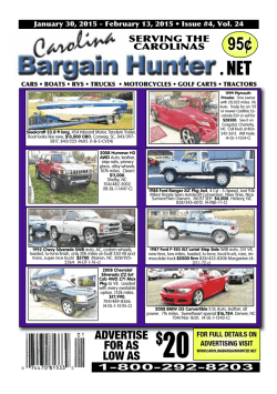 1-800-292-8203 - Carolina Bargain Hunter Magazine
