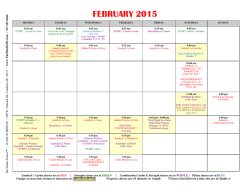 February Class Schedule
