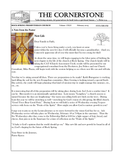 Current Newsletter - Rock Spring Presbyterian Church