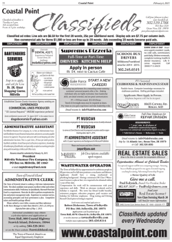 Classifieds - Coastal Point