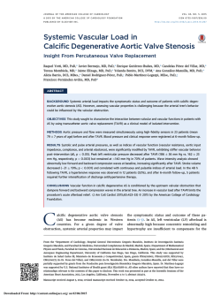 Systemic Vascular Load in Calcific Degenerative Aortic Valve Stenosis