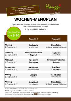 WOCHEN-MEN&Uuml;PLAN