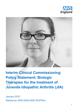 Biologic Therapies for the treatment of Juvenile