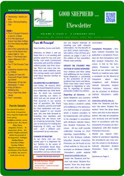 Latest Newsletter - Good Shepherd Catholic Primary School