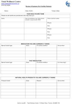 Naturopathic Patient Intake Forms (Fertility)